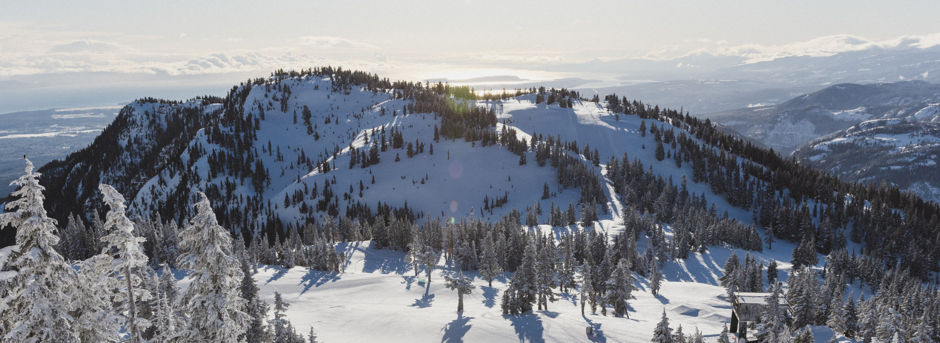 Linton's Loop with views to Sunrise Chair area and Salish Sea.